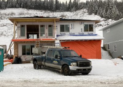 Storm proof Roofing truck at job site